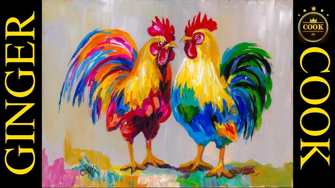 How to Paint Majestic Morning Chickens in Acrylics with Ginger Cook
