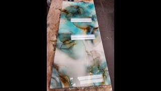 Watch how I created this amazing vanity top using epoxy resin and alcohol dyes! KCDC Designs