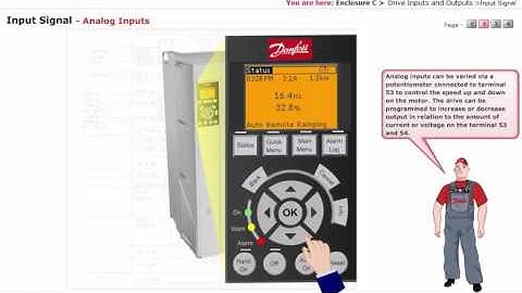 Inverter Danfoss, Lesson27, FC Automation Drive, EnclouserC-Drive inputs and outputs
