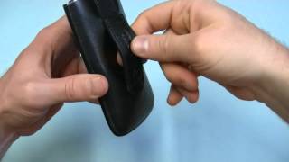 Custodia Bugatti vera pelle nera per iPhone 4 4S con passante cintura