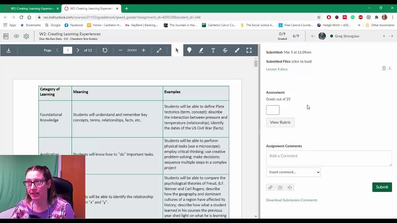 Canvas Grading an assignment with a rubric YouTube