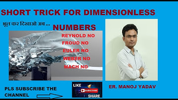 Short trick  For Dimensionless Numbers in Fluid mechanics/All Dimensionless no/Trick to learn