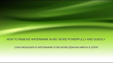 CARA MENGHAPUS WATERMARK DENGAN CEPAT DI MS. WORD//HOW TO REMOVE WATERMARK IN MS.WORD@BangTutorial