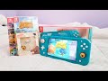 nintendo switch lite + animal crossing unboxing 🍑