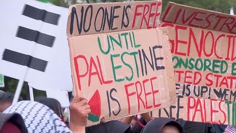 Press TV - Pro-Palestinian Protesters Rally at US Embassy in Jakarta on October 7 Anniversary
