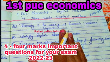 1st puc economics four "4" marks important questions for your exam 2022-23 #economics #1stpuc