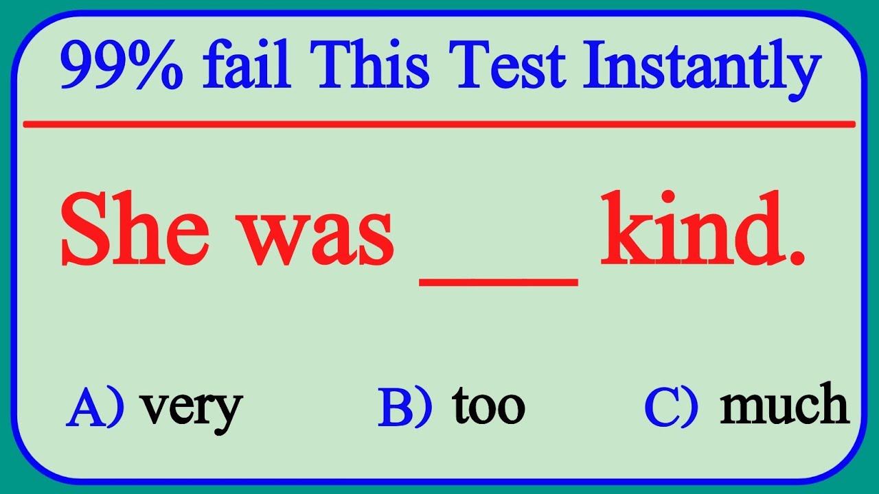 English Grammar Test 🌟MCQs master 🌟 99% Fail This Test Instantly - YouTube