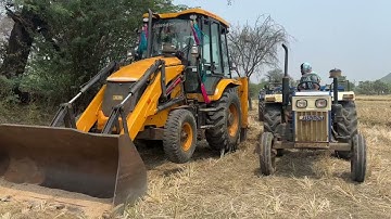 Jcb 3dx Machine Loading mud in Swaraj Tractor || jcb and tractor video Part-07 || SRIKANTH PS