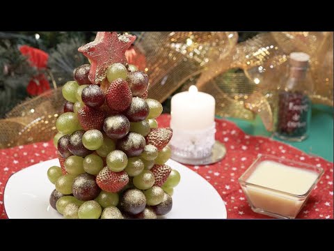 Árbol de fruta con dip de chocolate blanco Árbol de fruta con dip de chocolate blanco