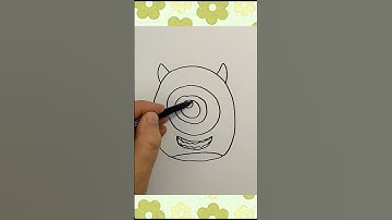 How to Draw Mike Wazowski Squishmallows   #art #drawing #viral #cute #tutorial #shorts