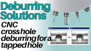 CNC cross hole deburring for a tapped hole with XEBEC Back Burr Cutter