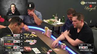 Poker Live Reads Bart Hanson Faces $5000 bet with AA on Scary Board