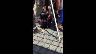 Firefighters Save German Shepherd From A Concrete Pit.