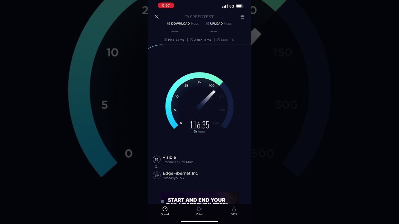 Visible 5G vs LTE Speedtest Home YouTube