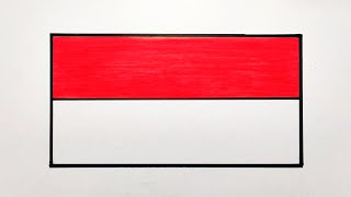 Menggambar bendera indonesia - Bendera merah putih || gambar bendera indonesia