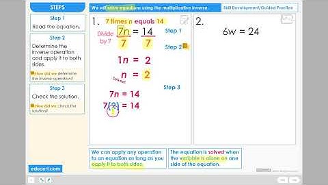 Lesson 3.5 - Solve Equations - Multiplicative Inverse (Skill Development Part 1 of 2)