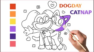 Amazing Digital CatNap and DogDay Coloring Page | Coloring CatNap and DogDay for Kids & Toddlers