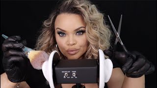 ASMR Intense 3dio Triggers! (SLEEP SOUNDS + TINGLES) ~ear cleaning, ear massage, hair cut, whispers~