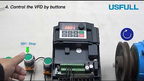 How to control USFULL VFD forward run, reverse run and stop by push button?