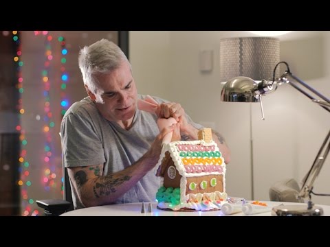 Henry Rollins Decorates A Gingerbread House