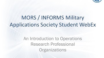An Introduction to Operations Research Professional Organizations