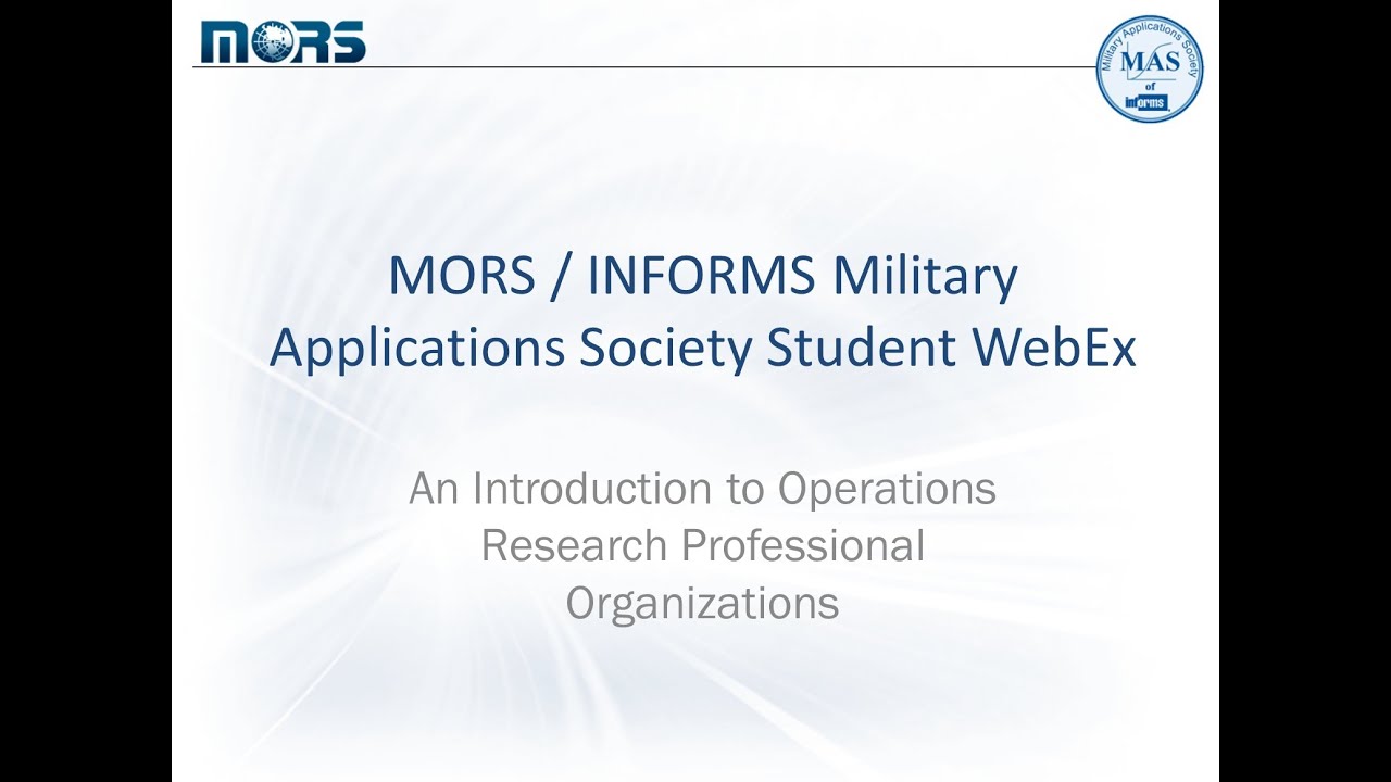 An Introduction to Operations Research Professional Organizations