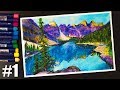 Пейзаж Горы Поэтапный Рисунок  Масляной Пастелью Landscape Mountains Oil Pastel Step By Step Drawing