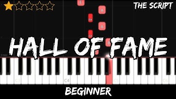 The Script - Hall of Fame - Easy Beginner Piano Tutorial - For 1 Hand