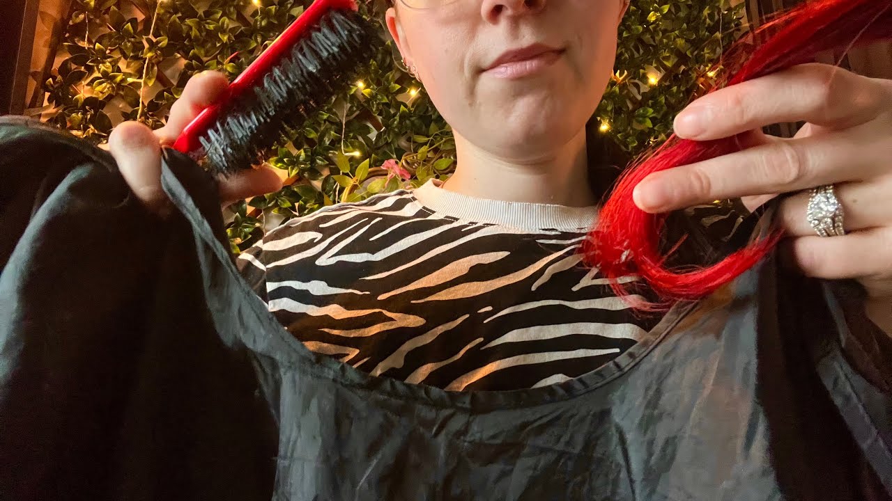 ASMR Doing Your Hair | brushing, parting, cape sounds, sectioning, spraying, soft spoken 