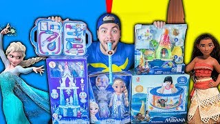 ABRINDO BRINQUEDOS DA FROZEN E DA MOANA JUNTOS !!!