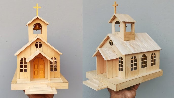 Just One 1$, DIY a simple cardboard church for Christmas 