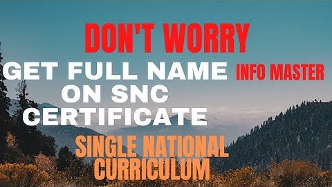 How to get full name on SNC certificate | How to resolve name issue on SNC certificate