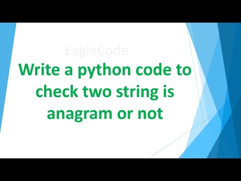 Write a Python code to check two strings is anagram or not #coding #pythoncode  #interview