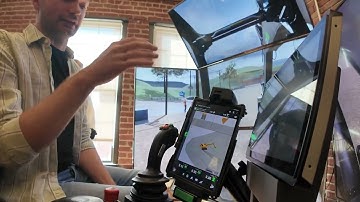 How does the Trimble Earthworks tablet with Automatics feature integrate with CM Labs Simulators?