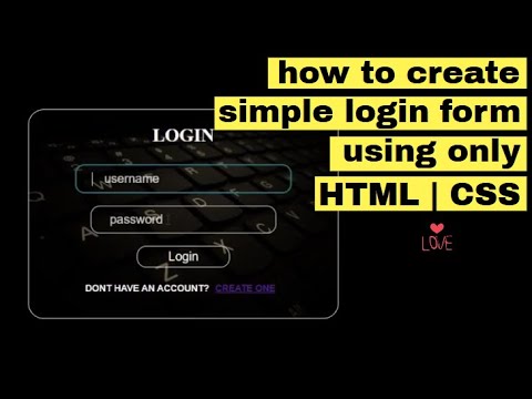 how to create simple  login form using html and css | coding goa