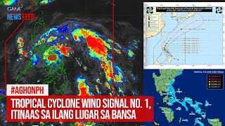 #AghonPH Tropical Cyclone Wind Signal no. 1, itinaas sa ilang lugar sa... | GMA Integrated Newsfeed