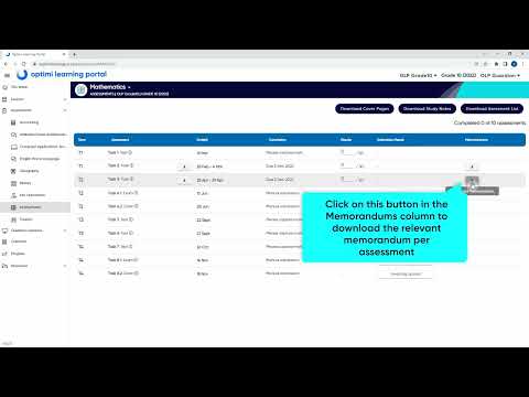 Optimi Learning Portal (OLP) - Guardian Guide: How to download assessments and memorandums