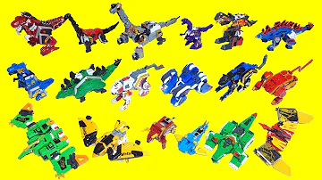 지오메카 장난감 전제품 총출동 비스트가디언 캡틴다이노 5단합체 솔리드모드에서 비스트 다이노 모드로 변신 Geo Meha Toys 
