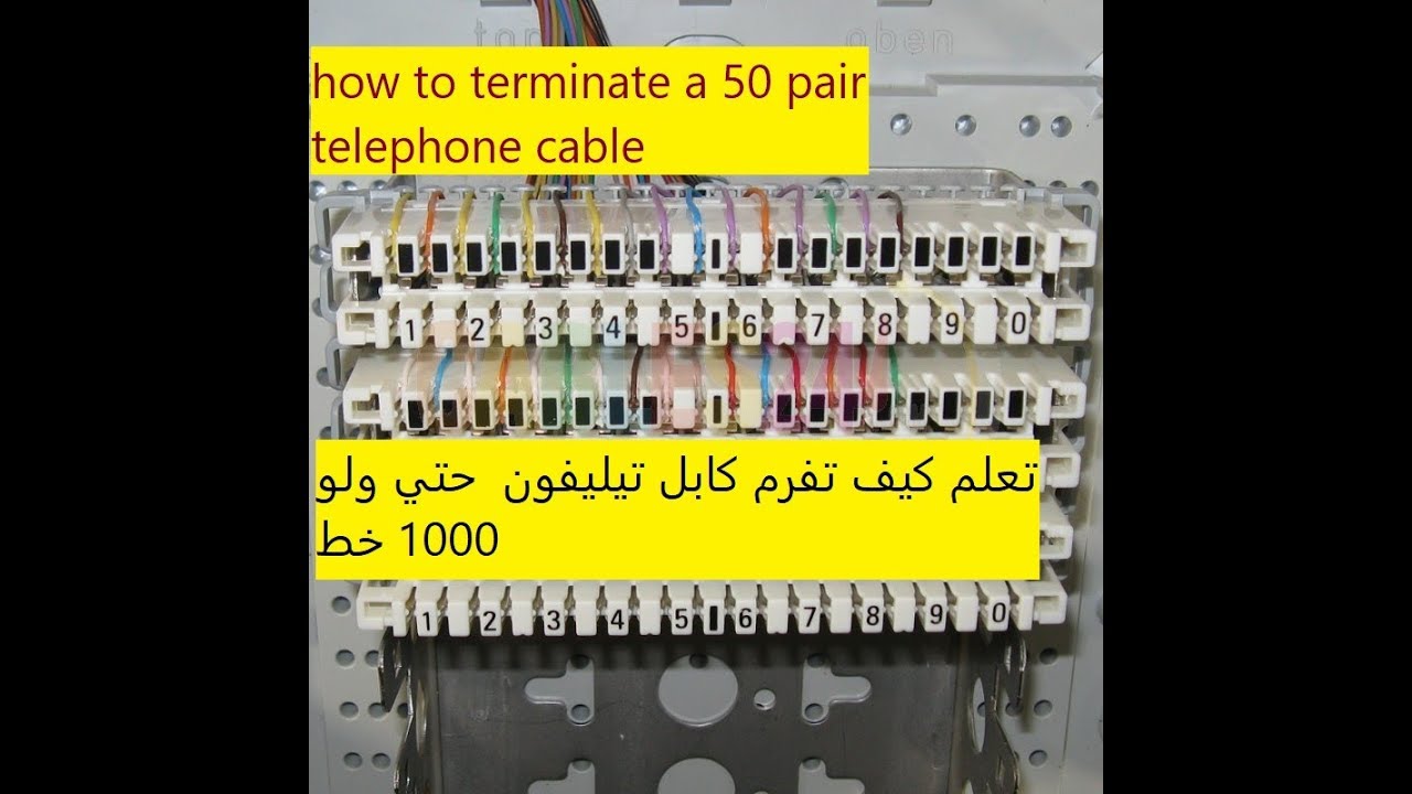 تعلم كيف تفريم كابل تليفون 50 جوز how to terminate a 50 pair telephone