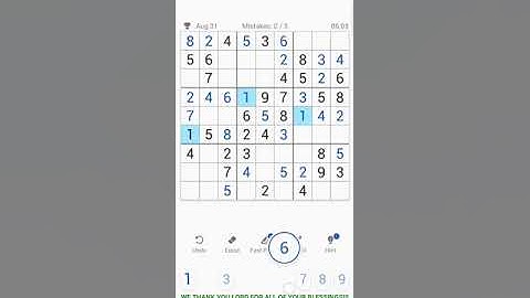 31 AUGUST 2021 - SUDOKU DAILY CHALLENGE