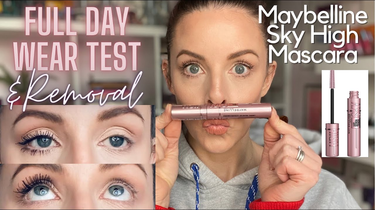 MAYBELLINE LASH SENSATIONAL SKY HIGH MASCARA FULL DAY WEAR TEST & REMOVAL |  Workout test | Over 40s - YouTube