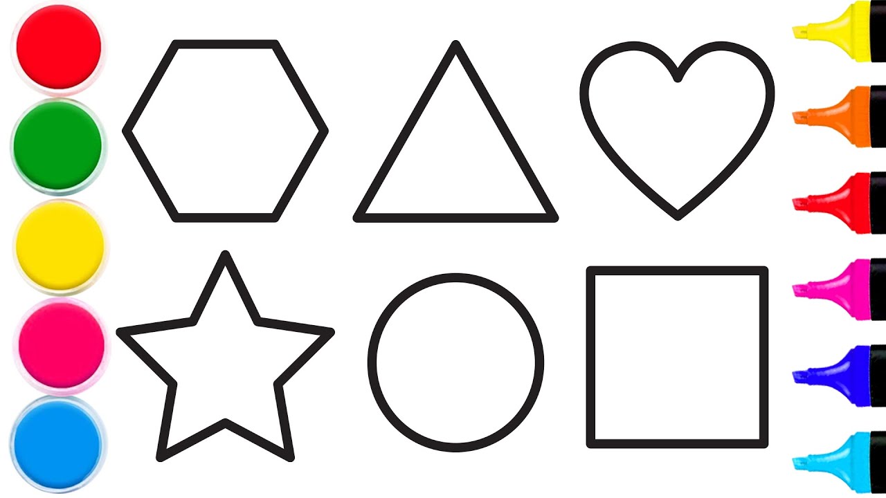 How to draw Heart and 5 Other Shapes | Drawing 2D Shapes | Easy Step by ...