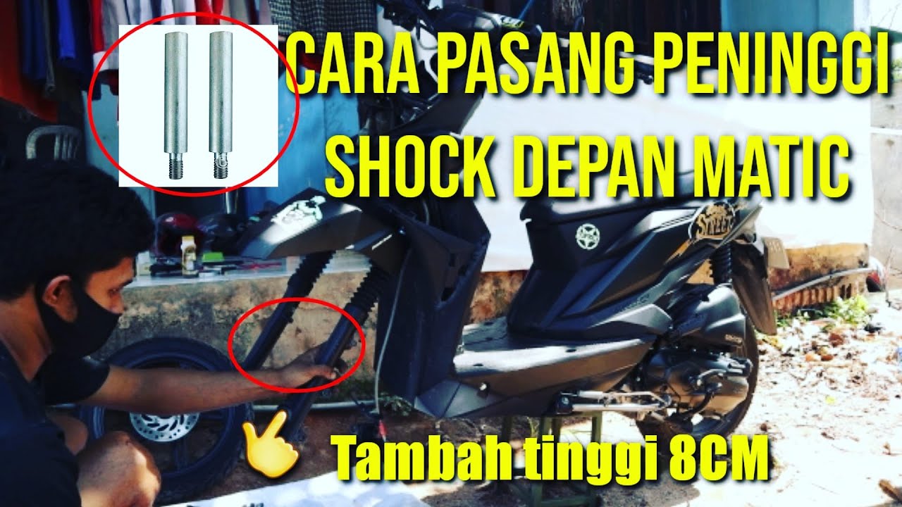 Cara pasang peninggi shok depan matic || Beat street  