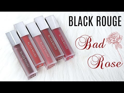 Bảng Màu Black Rouge Air Fit Velvet Tint Ver 4 - BIYW Review Chapter: #202 BLACK ROUGE AIR FIT VELVET TINT BAD ROSE SWATCH & REVIEW