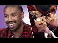 Michael B. Jordan Plays With Puppies While Answering Fan Questions