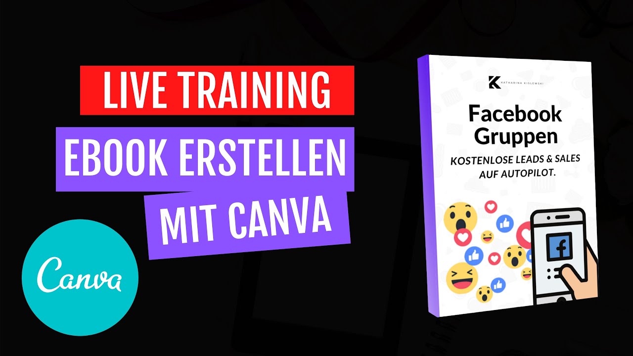 Ebook Erstellen So Erstellst Du Ein Ebook Mit Canva Ebook Layout Ebook Cover Design Youtube