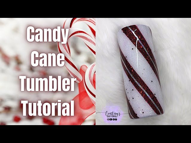 20oz Christmas Tumbler Candy Cane Stripe Graphic by join29design