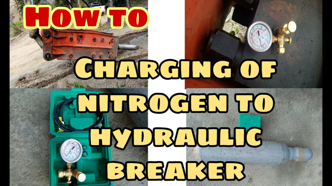 Charging of nitrogen to hydraulic breaker //excavator //MechanicDuty