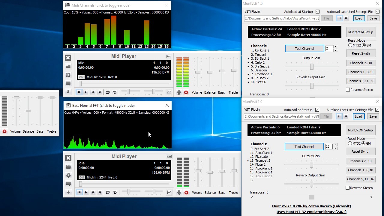 Midi Player + Munt MT32 emulator VSTi GM Test (obsolete) YouTube