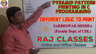 PYRAMID PATTERN PRINTING IN C PROGRAMMING | PYRAMID PATTERN PART-5 | Number pattern | Number pattern